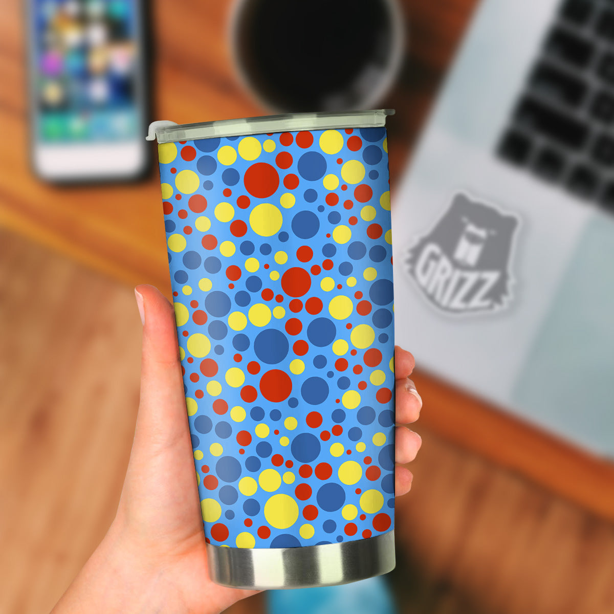 Autism Awareness Dots Color Print Pattern Tumbler-grizzshop
