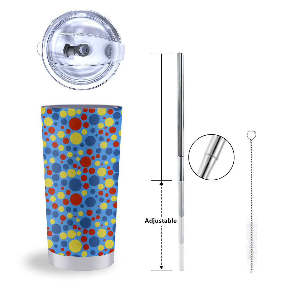 Autism Awareness Dots Color Print Pattern Tumbler-grizzshop