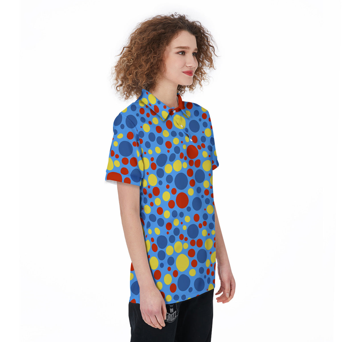 Autism Awareness Dots Color Print Pattern Women's Golf Shirts-grizzshop