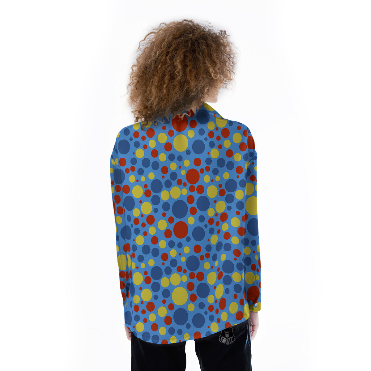 Autism Awareness Dots Color Print Pattern Women's Long Sleeve Shirts-grizzshop