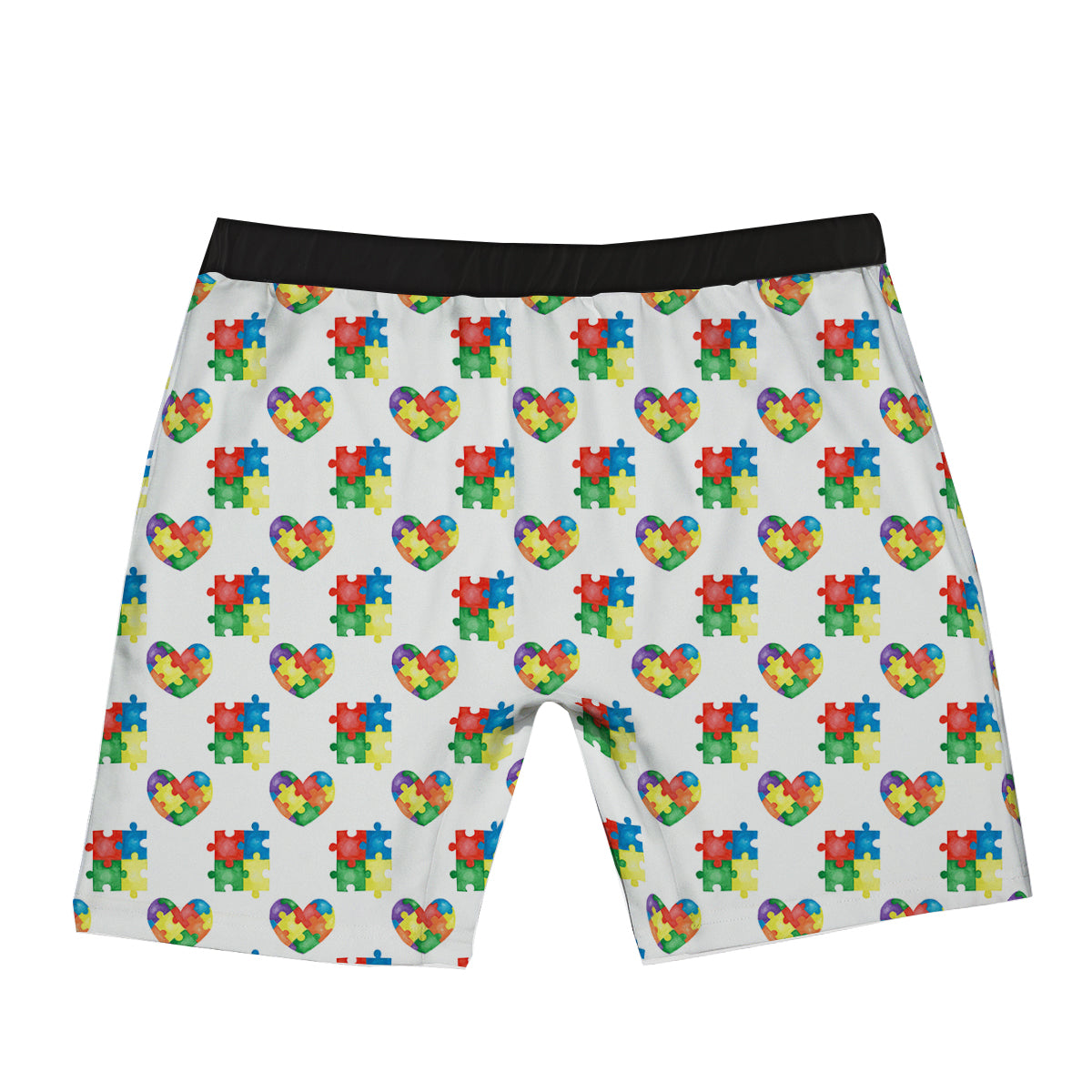Autism Awareness Heart Print Pattern Boxer Briefs-grizzshop