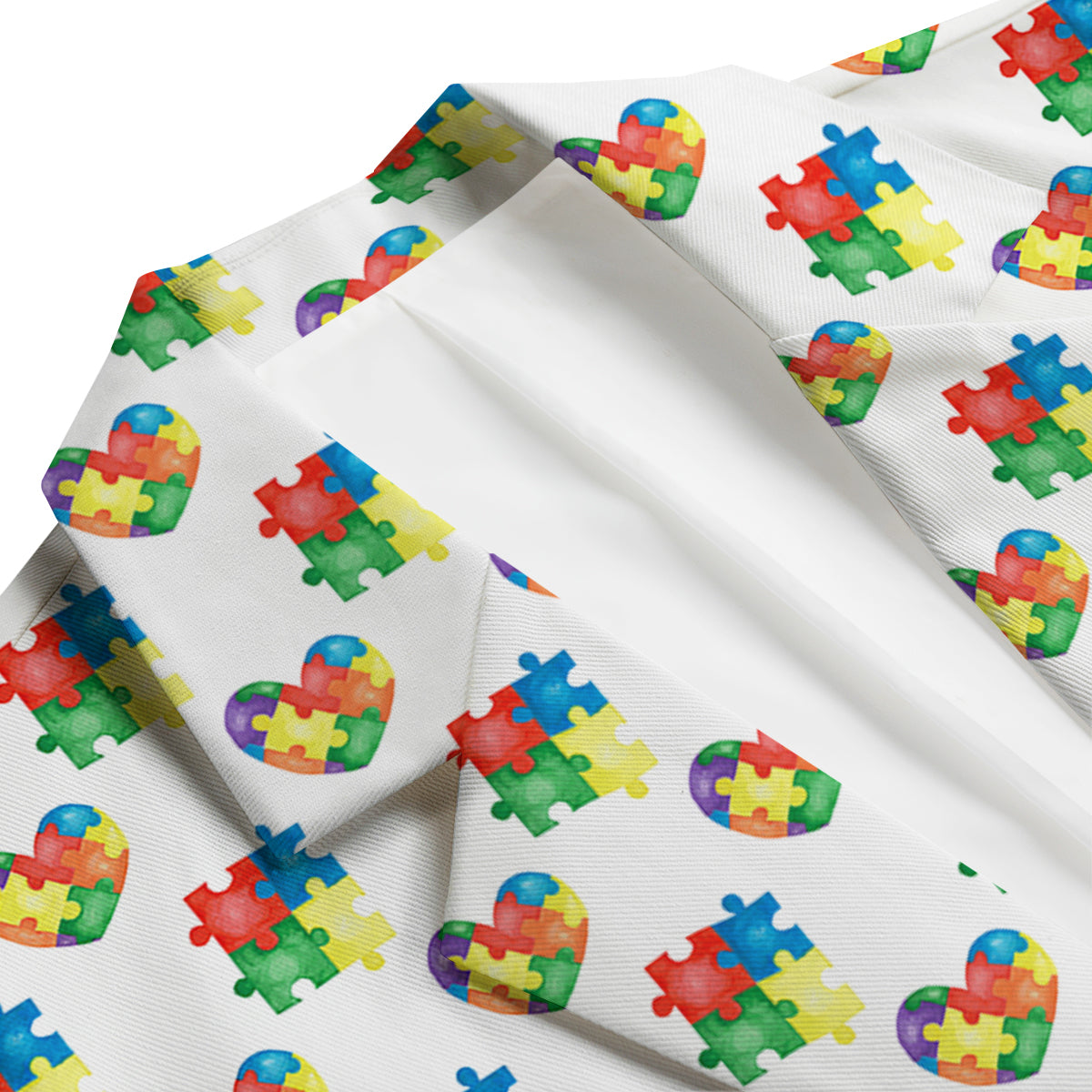 Autism Awareness Heart Print Pattern Men's Blazer-grizzshop