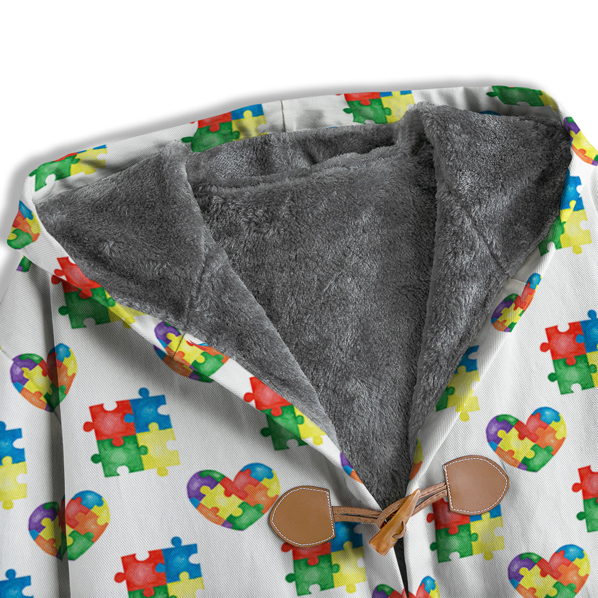Autism Awareness Heart Print Pattern Men's Windbreaker Jacket-grizzshop