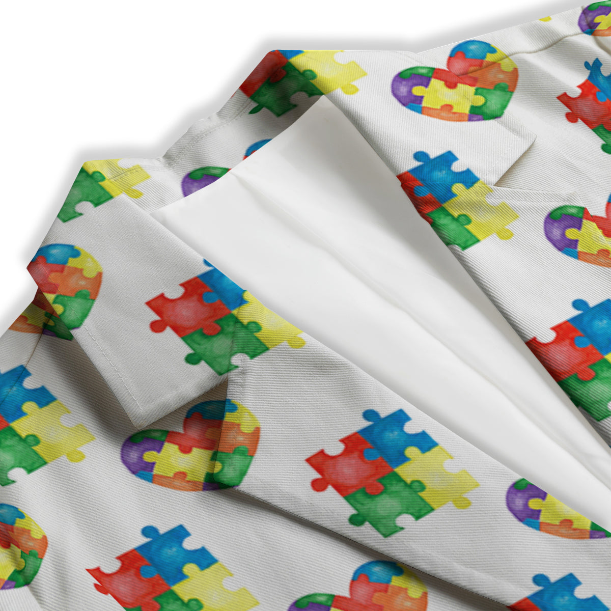 Autism Awareness Heart Print Pattern Women's Blazer-grizzshop