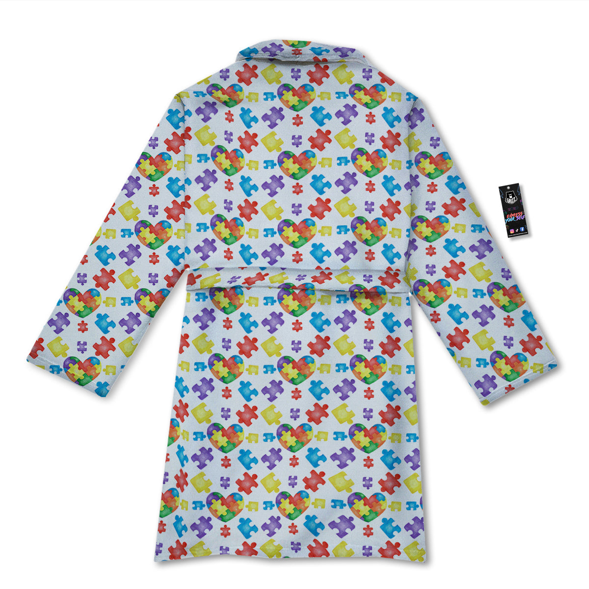 Autism Awareness Print Pattern Bathrobe-grizzshop