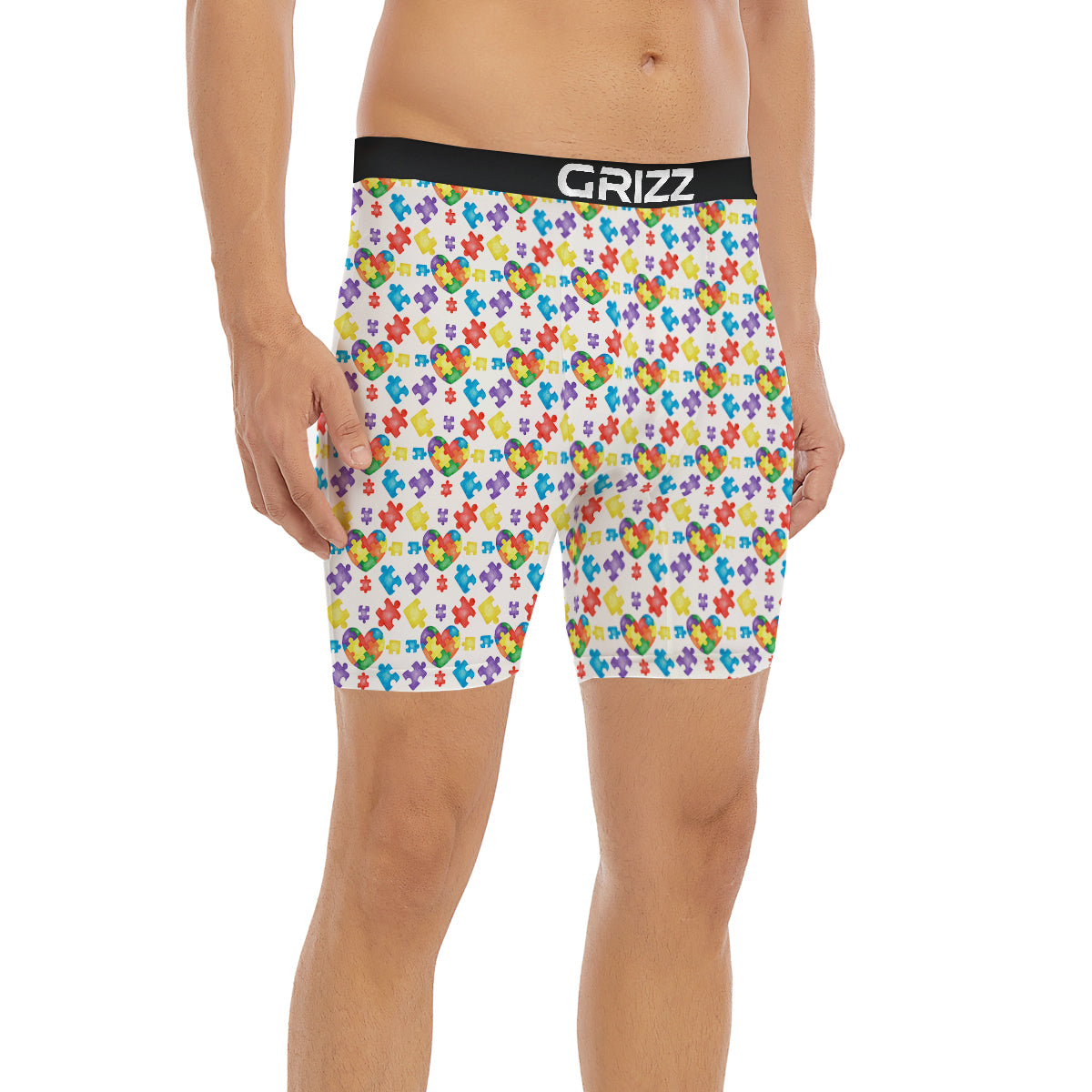 Autism Awareness Print Pattern Boxer Briefs-grizzshop