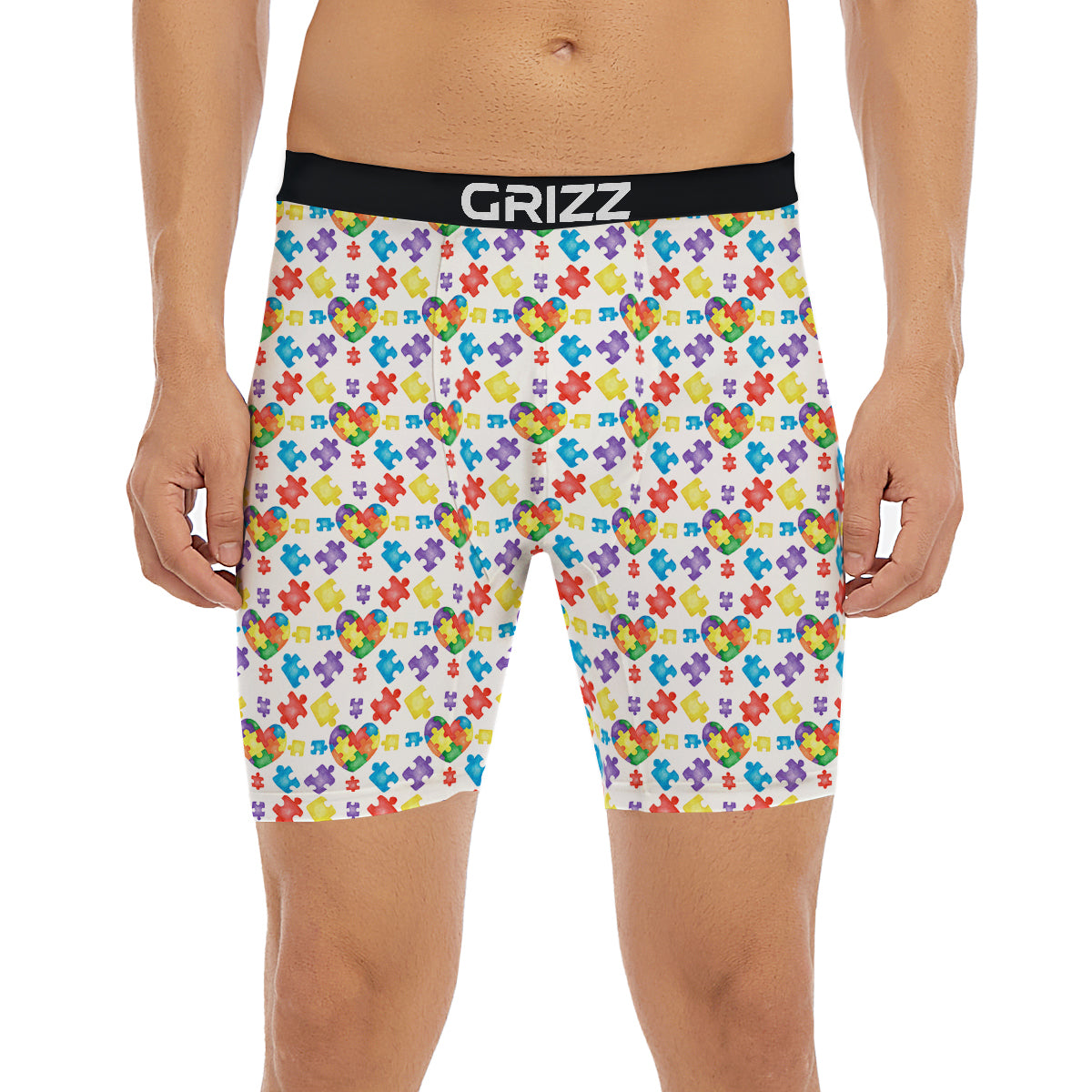 Autism Awareness Print Pattern Boxer Briefs-grizzshop