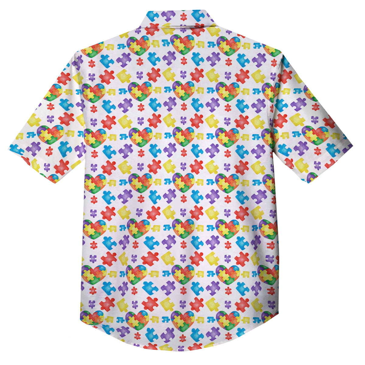 Autism Awareness Print Pattern Button Up Shirt-grizzshop