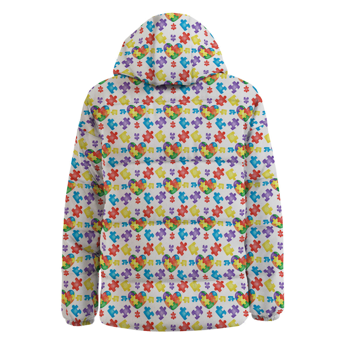Autism Awareness Print Pattern Down Jacket-grizzshop