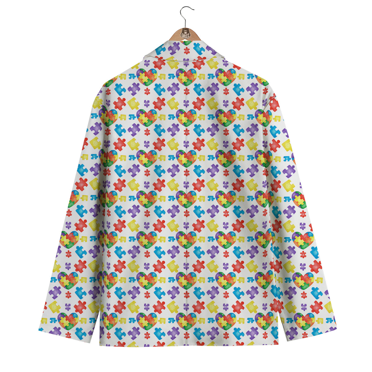 Autism Awareness Print Pattern Men's Blazer-grizzshop