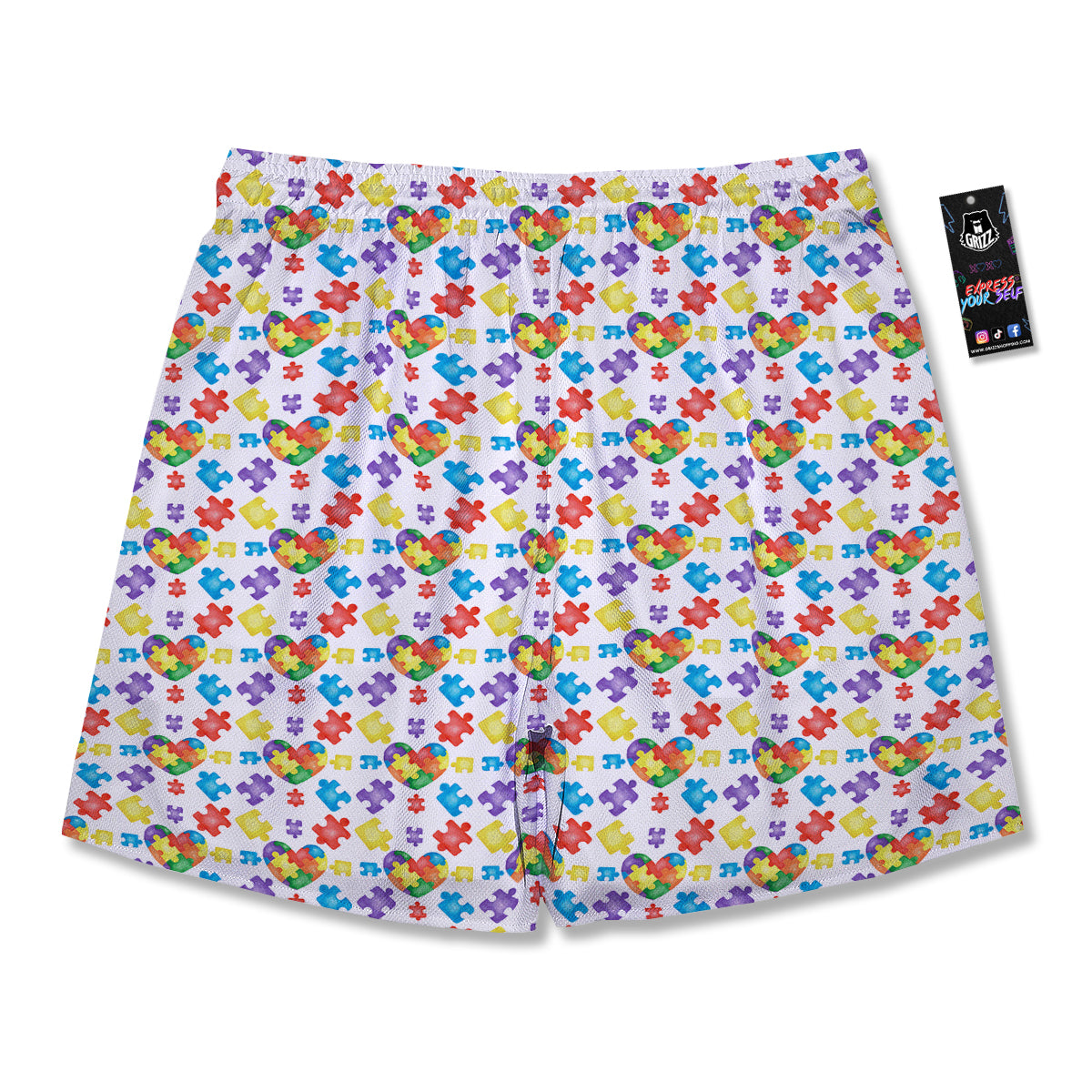 Autism Awareness Print Pattern Men's Running Shorts-grizzshop