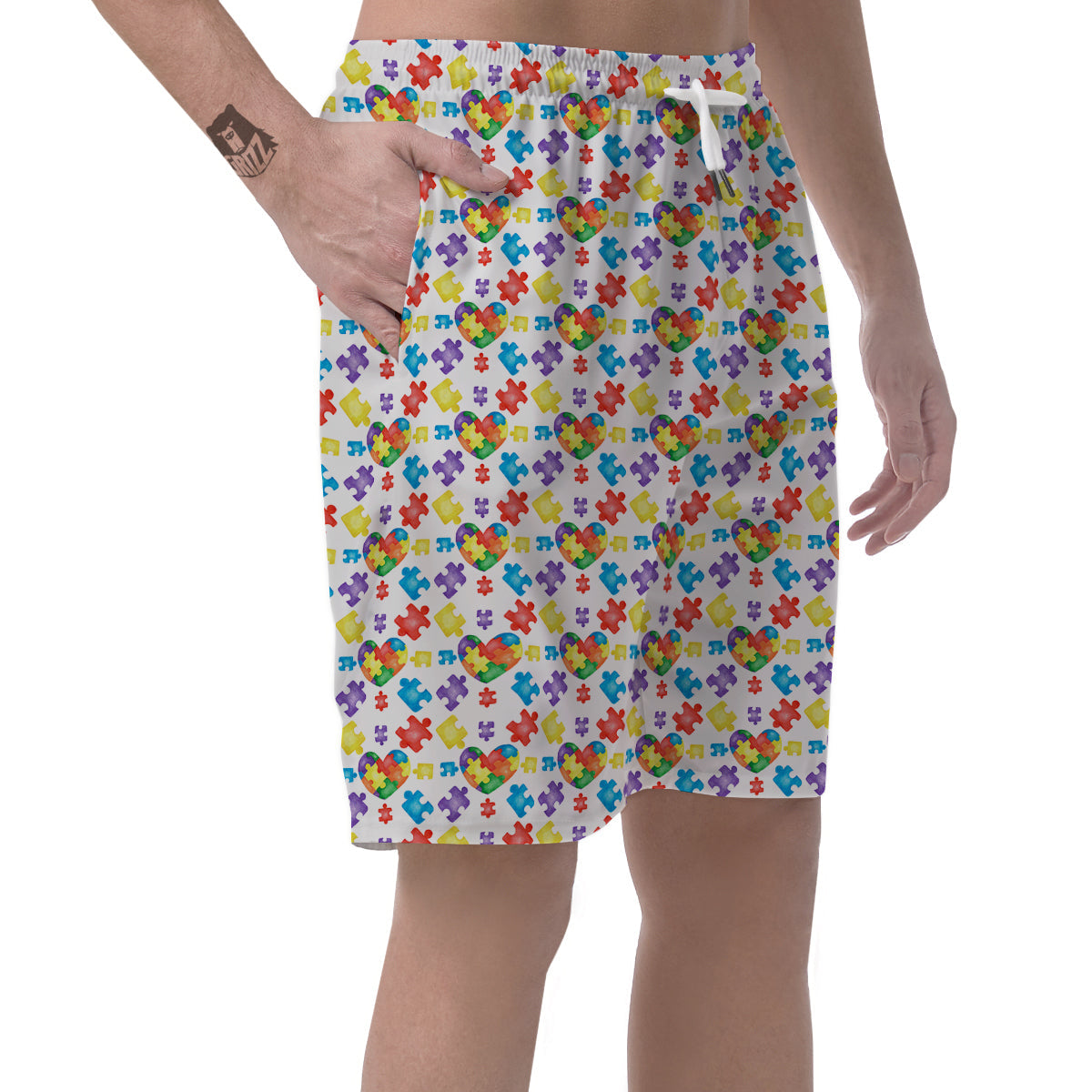 Autism Awareness Print Pattern Men's Shorts-grizzshop
