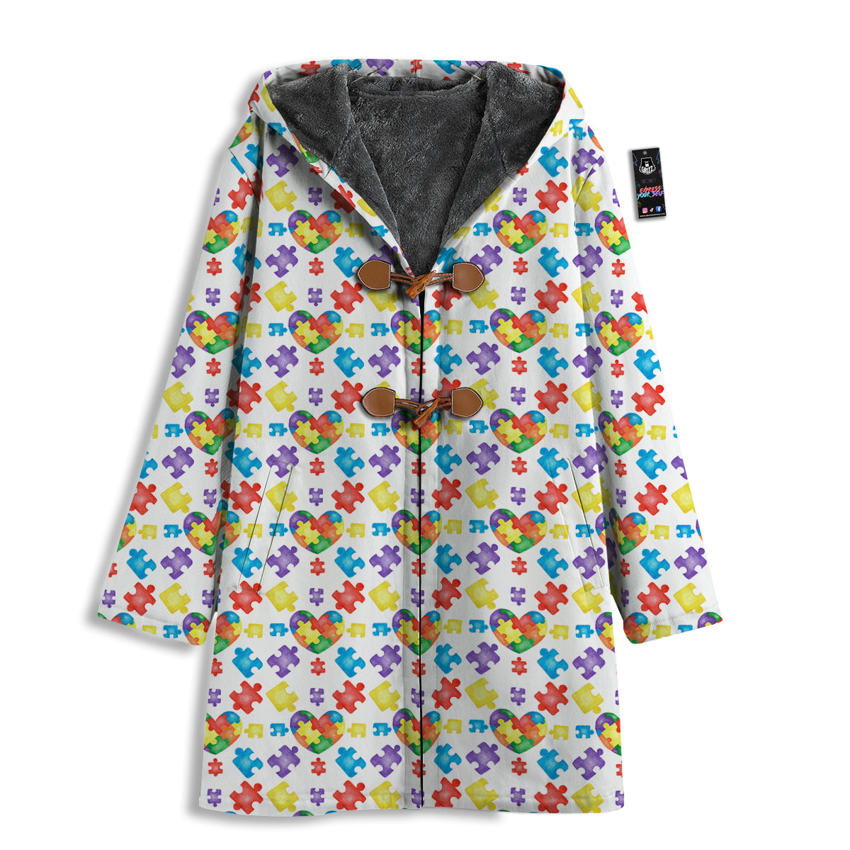 Autism Awareness Print Pattern Men's Windbreaker Jacket-grizzshop