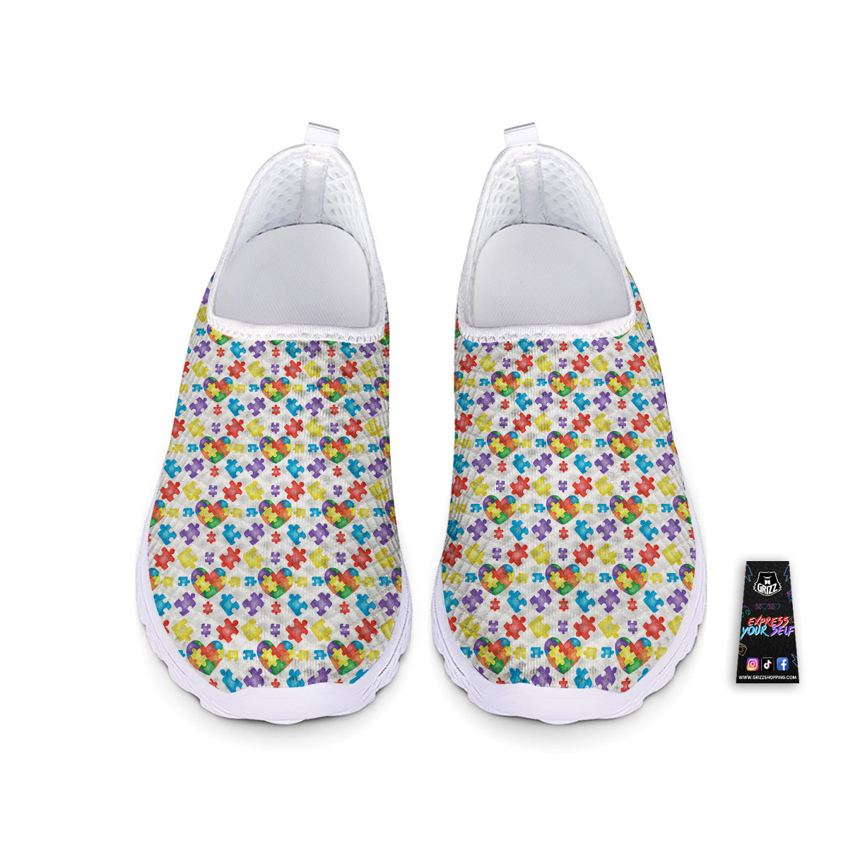 Autism Awareness Print Pattern Nurse Shoes-grizzshop