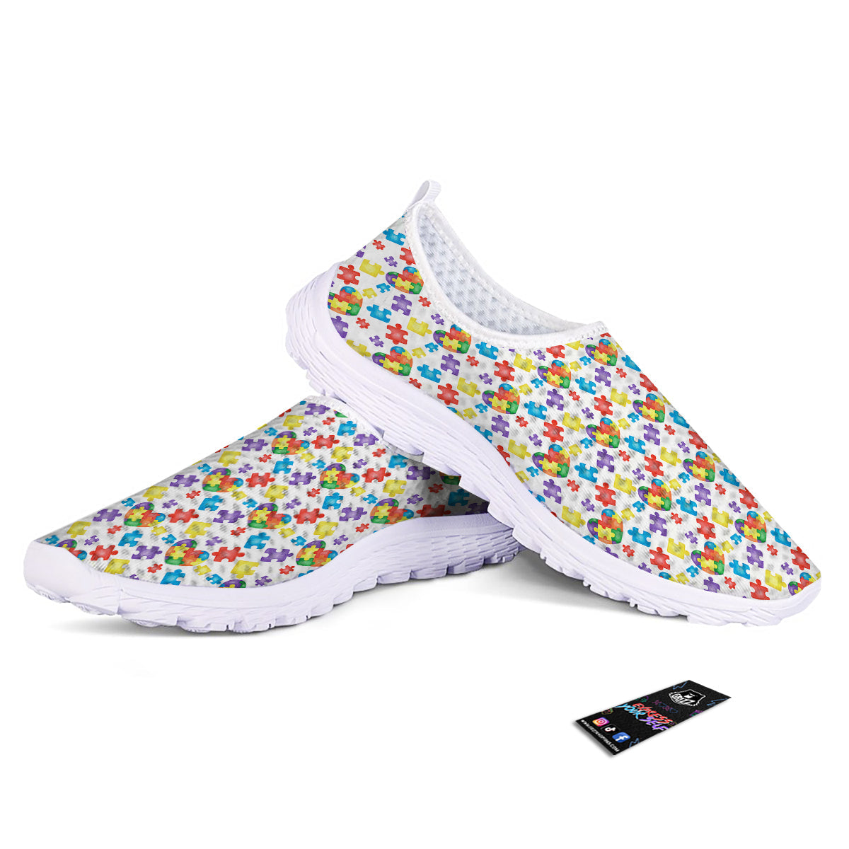 Autism Awareness Print Pattern Nurse Shoes-grizzshop