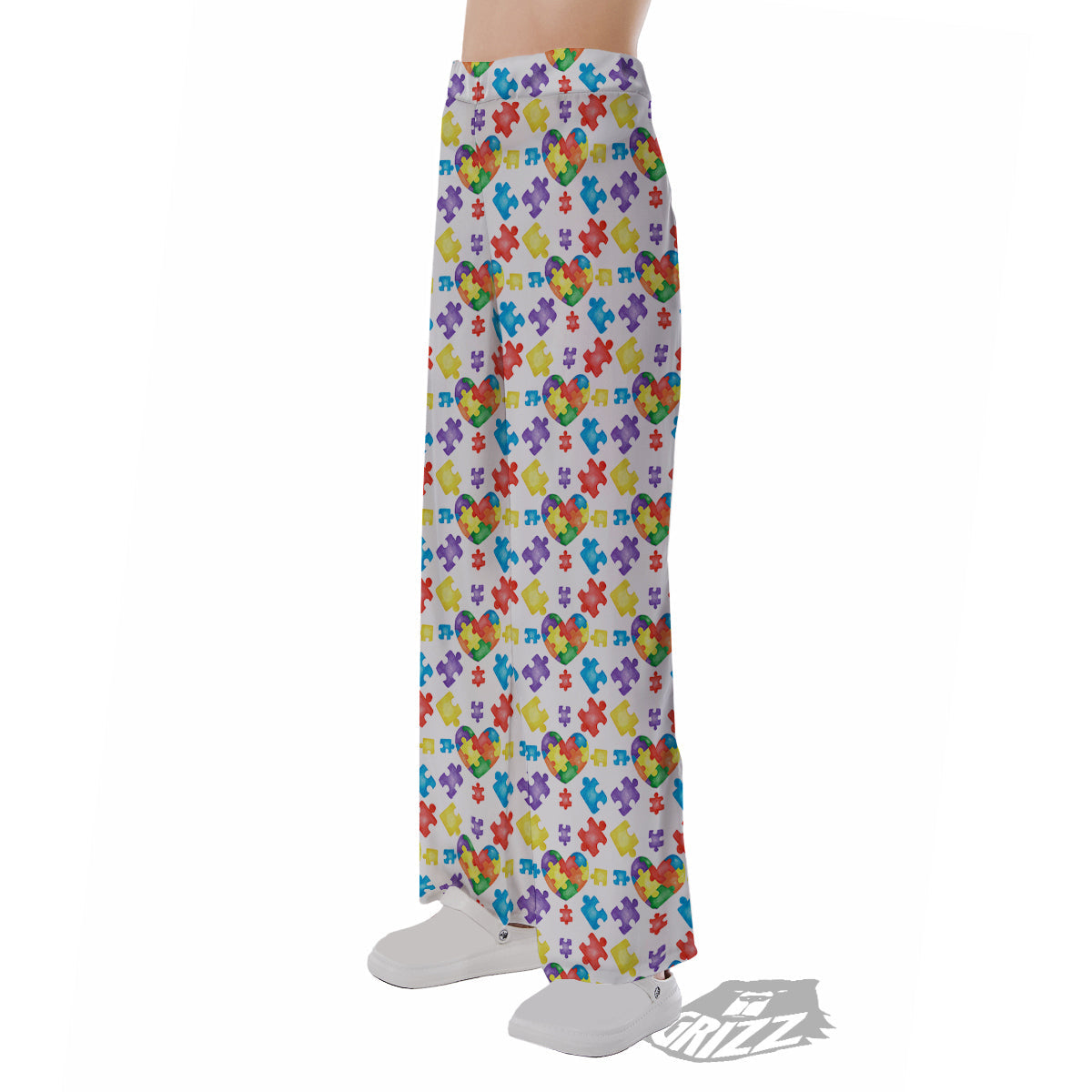 Autism Awareness Print Pattern Pajama Pants-grizzshop