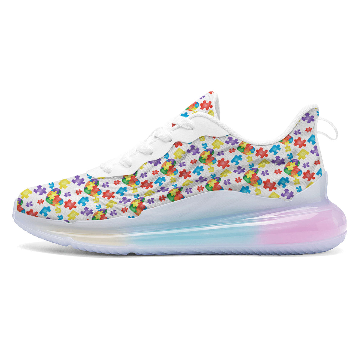 Autism Awareness Print Pattern Running Sneakers-grizzshop