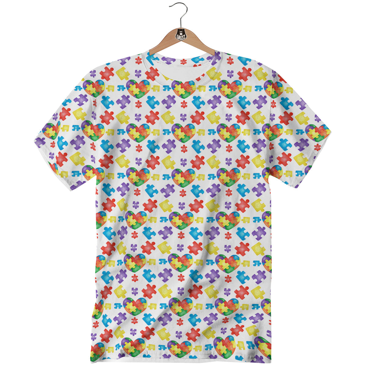 Autism Awareness Print Pattern T-Shirt-grizzshop