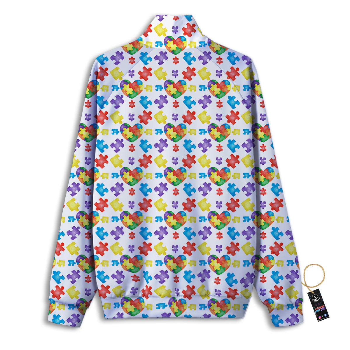 Autism Awareness Print Pattern Track Jacket-grizzshop