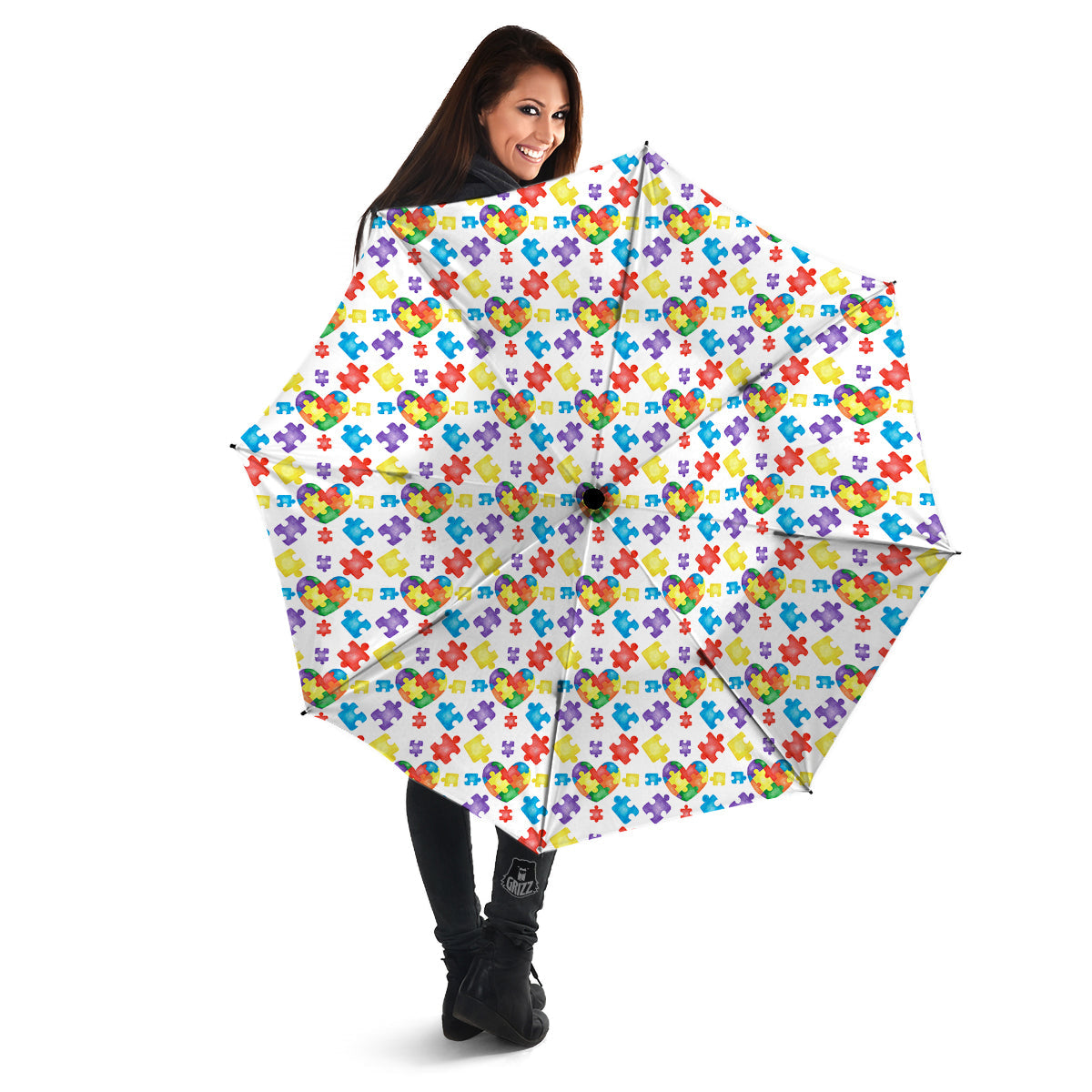 Autism Awareness Print Pattern Umbrella-grizzshop