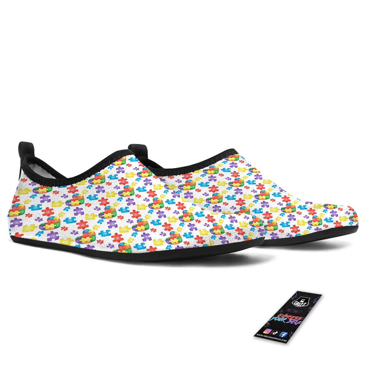 Autism Awareness Print Pattern Water Shoes-grizzshop