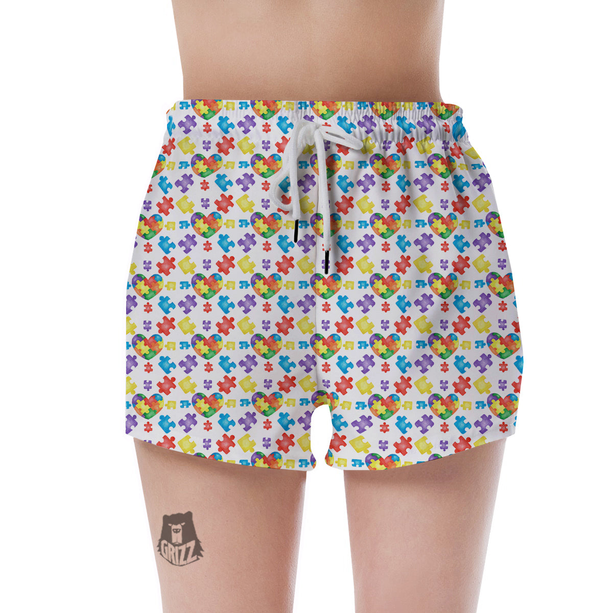 Autism Awareness Print Pattern Women's Shorts-grizzshop