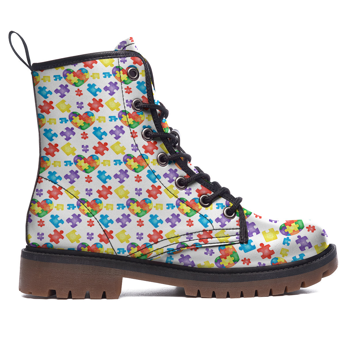 Autism Awareness Print Pattern Work Boots-grizzshop