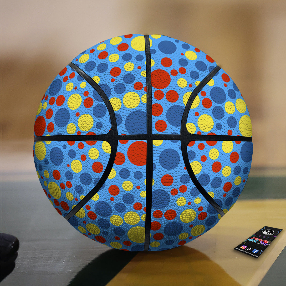 Autism Awareness Dots Color Print Pattern Basketball