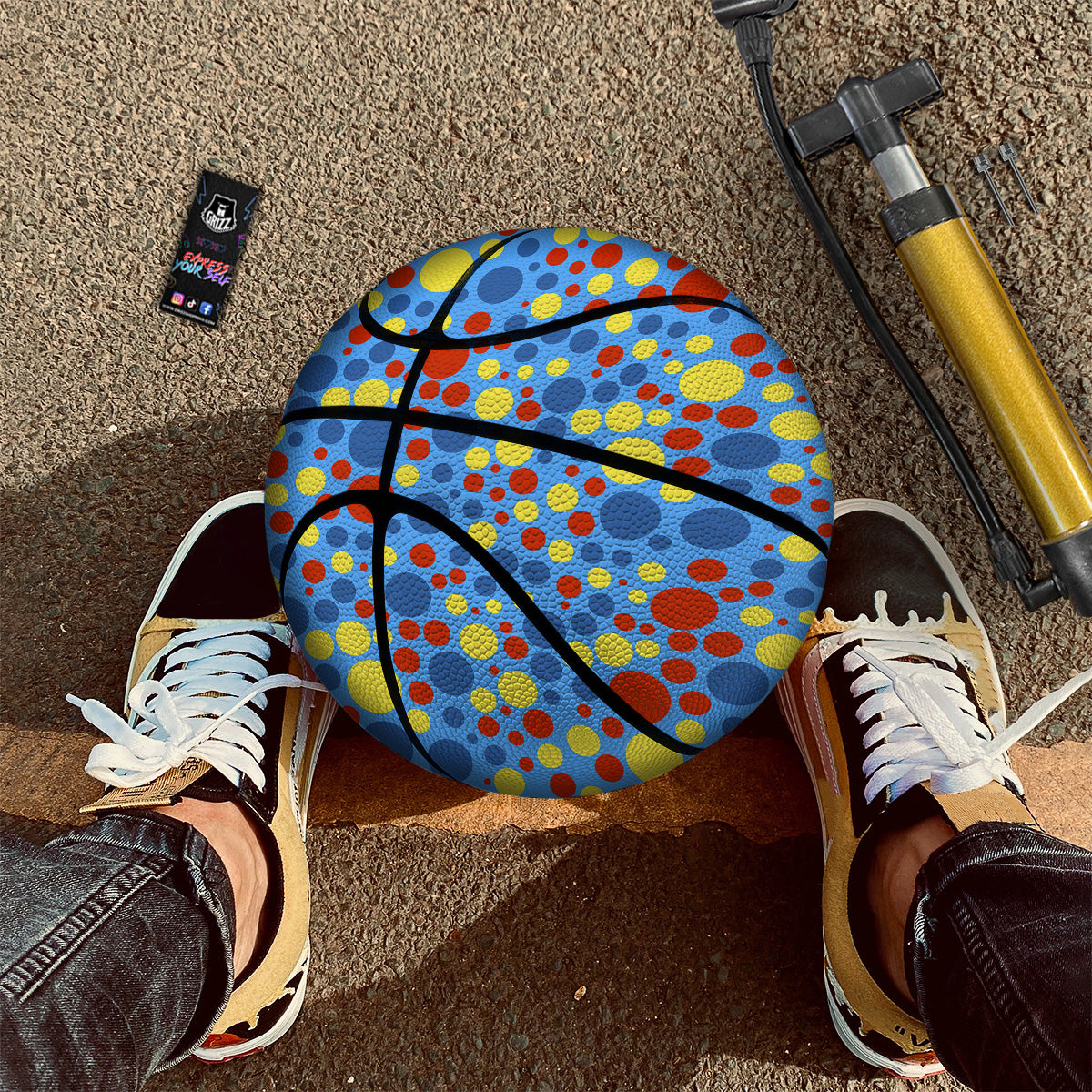 Autism Awareness Dots Color Print Pattern Basketball