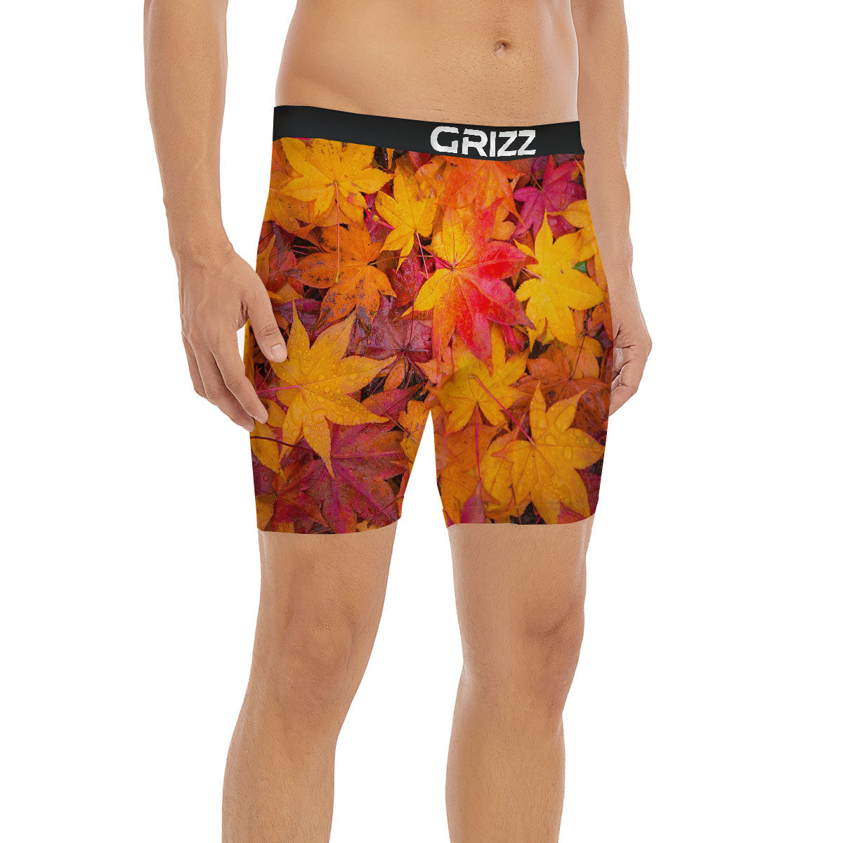Autumn Leaves Print Boxer Briefs-grizzshop