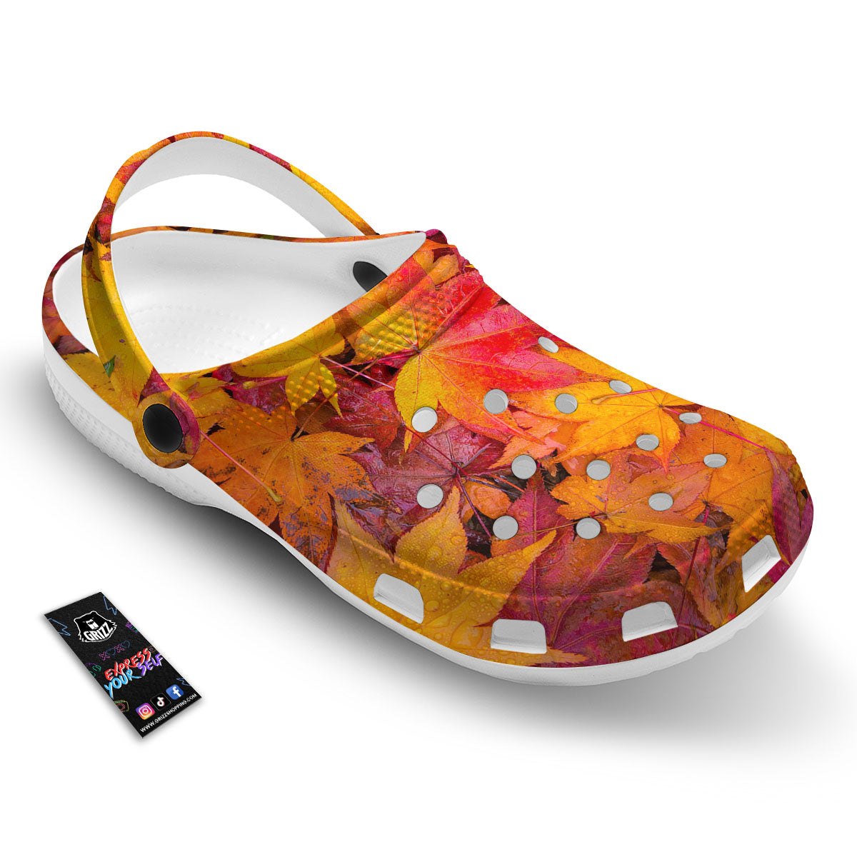 Autumn Leaves Print Clog-grizzshop