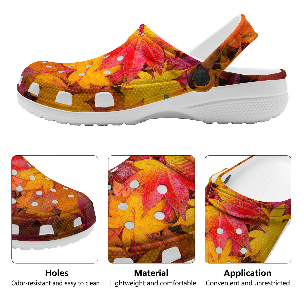 Autumn Leaves Print Clog-grizzshop