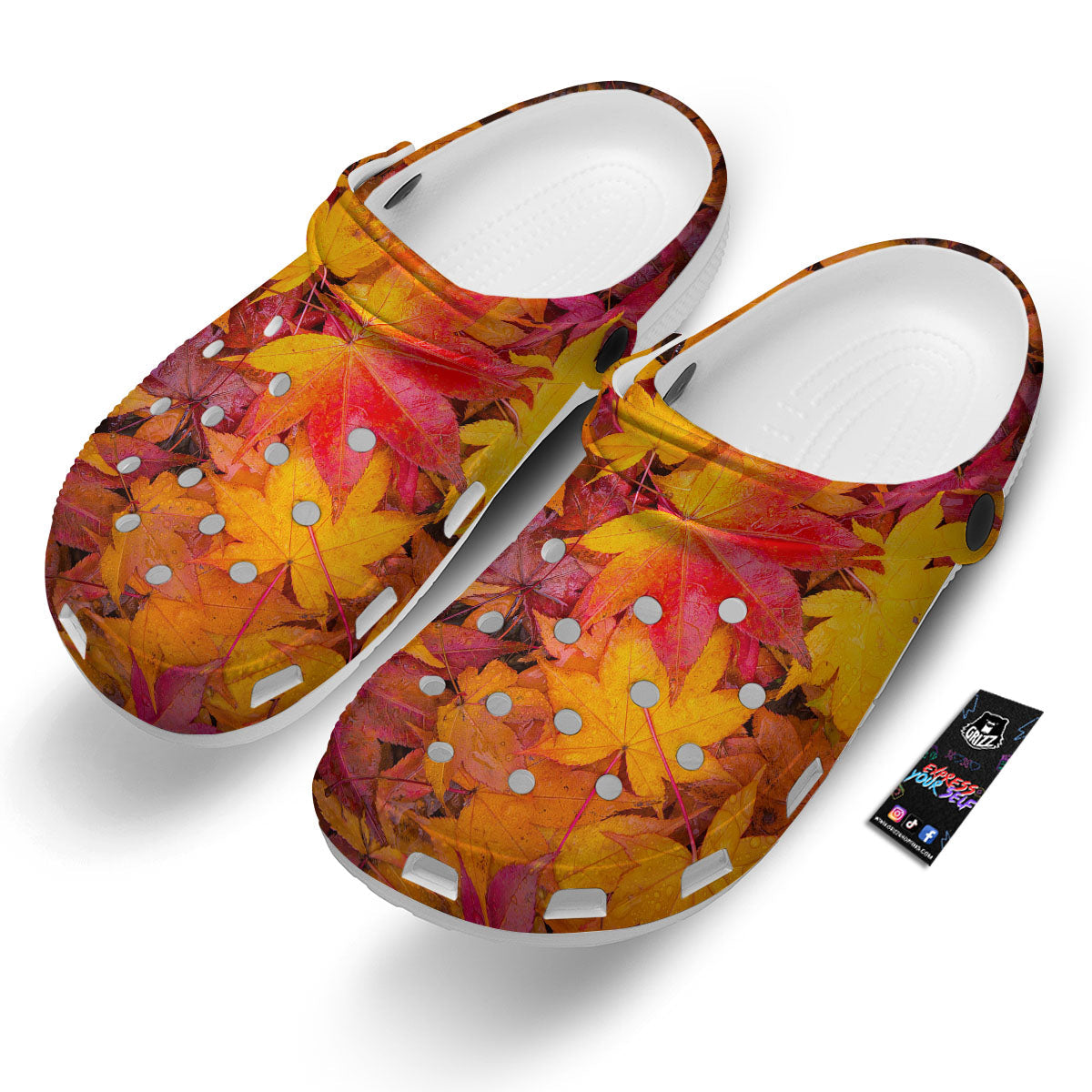 Autumn Leaves Print Clog-grizzshop