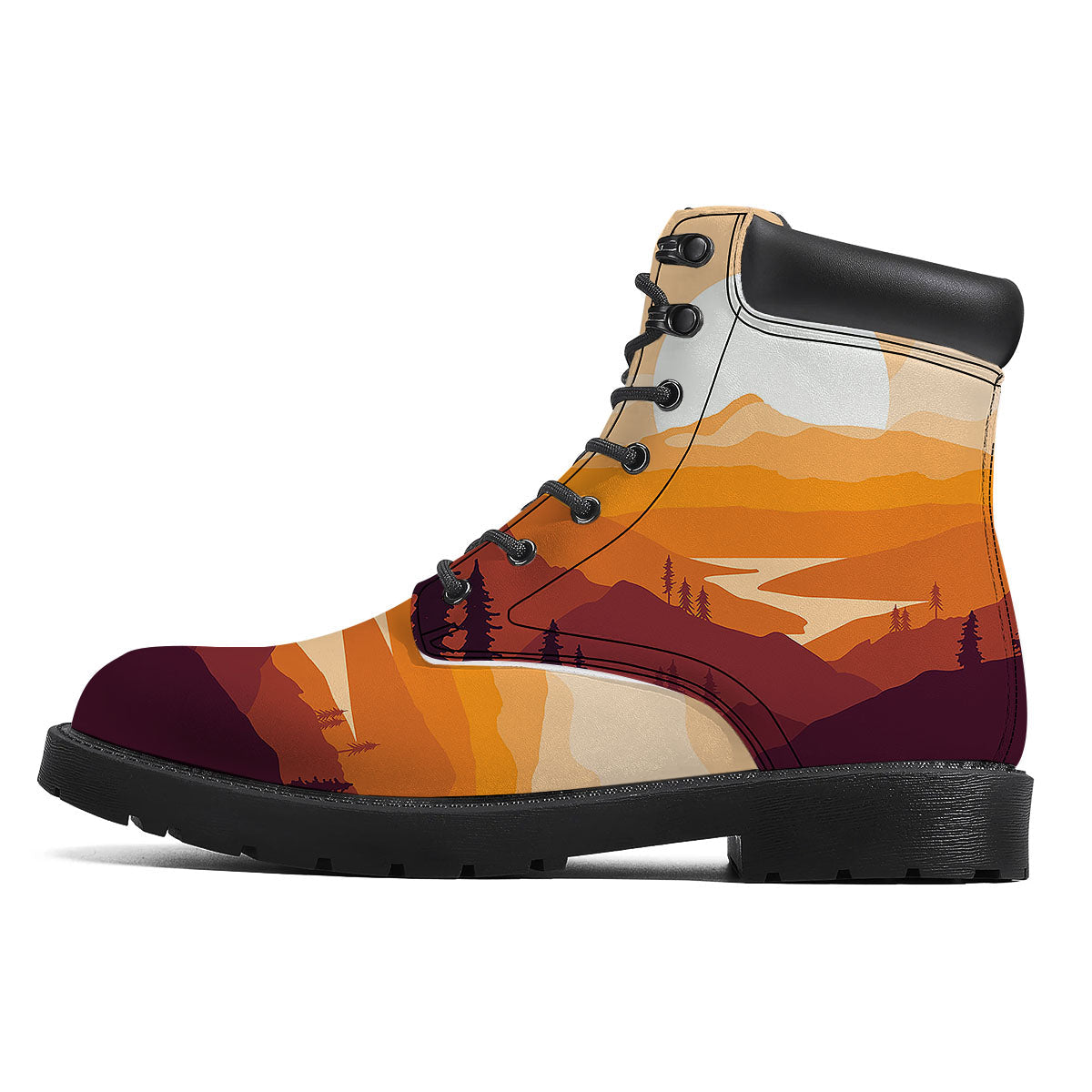 Autumn Mountains Sunset Print Boots-grizzshop