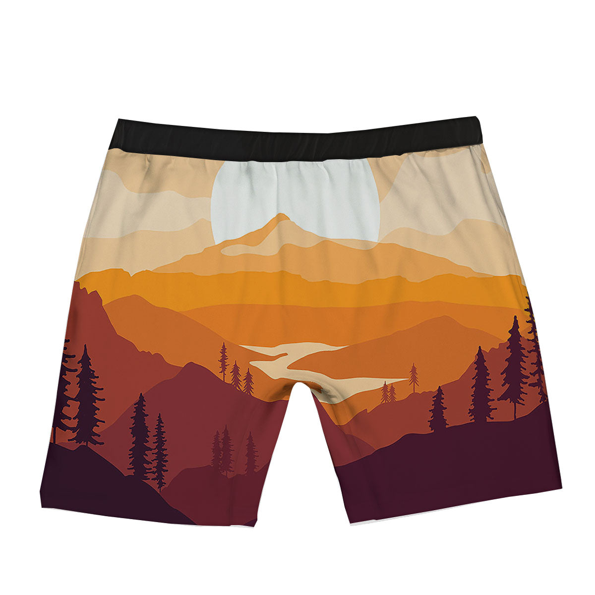 Autumn Mountains Sunset Print Boxer Briefs-grizzshop