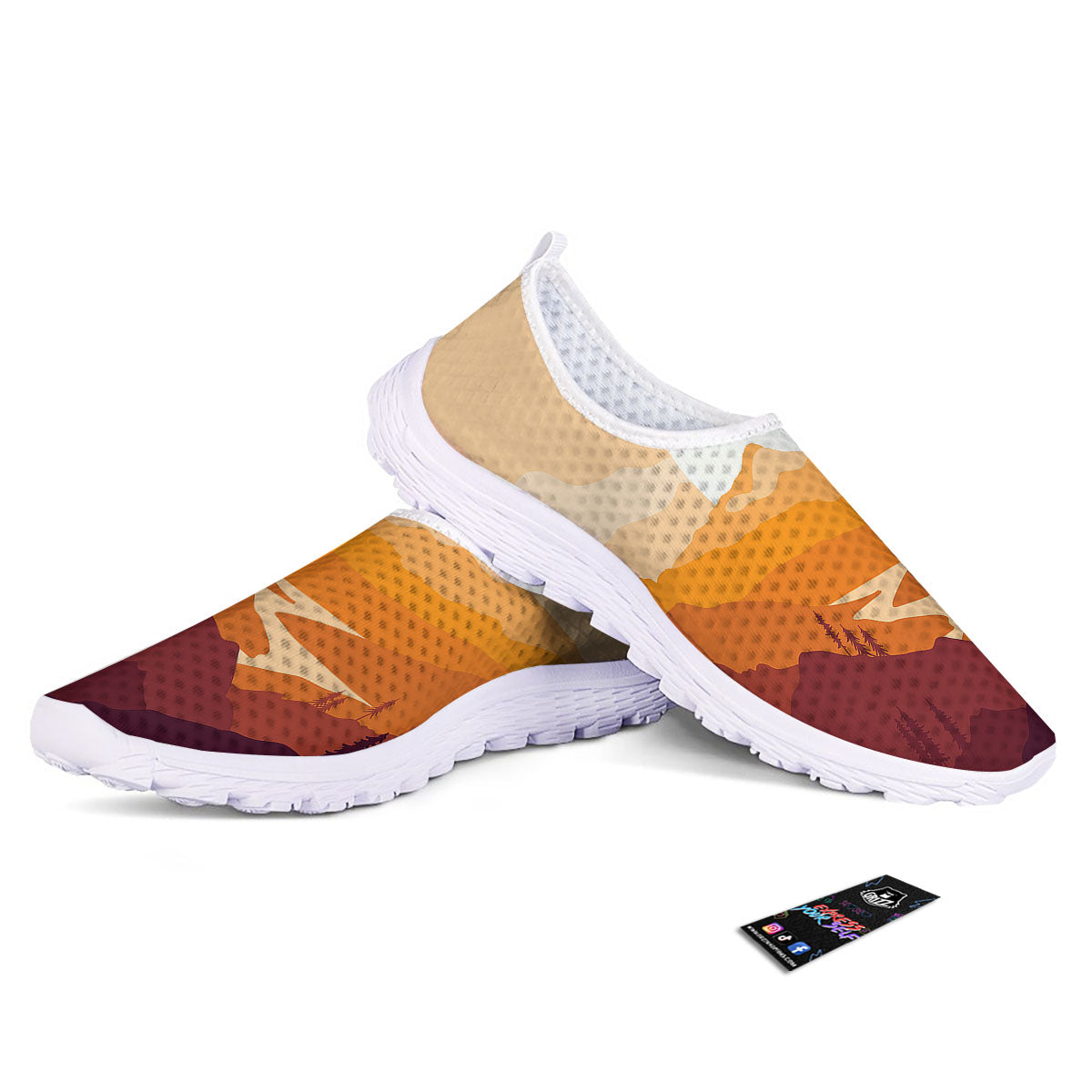 Autumn Mountains Sunset Print Nurse Shoes-grizzshop