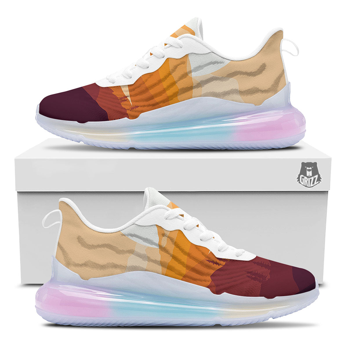 Autumn Mountains Sunset Print Running Sneakers-grizzshop