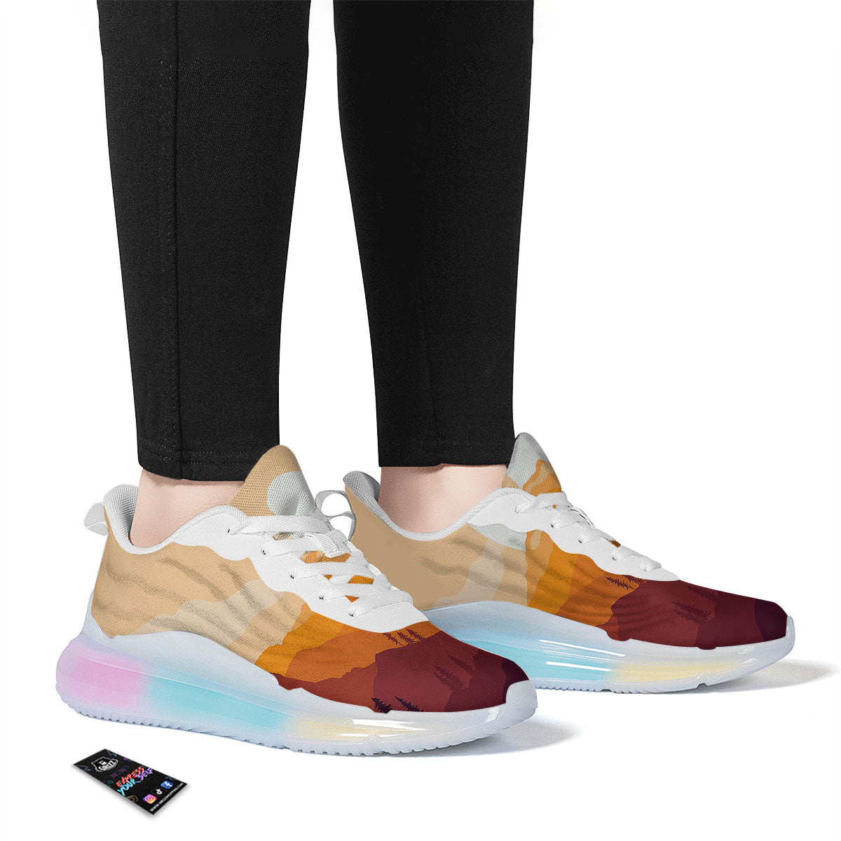 Autumn Mountains Sunset Print Running Sneakers-grizzshop
