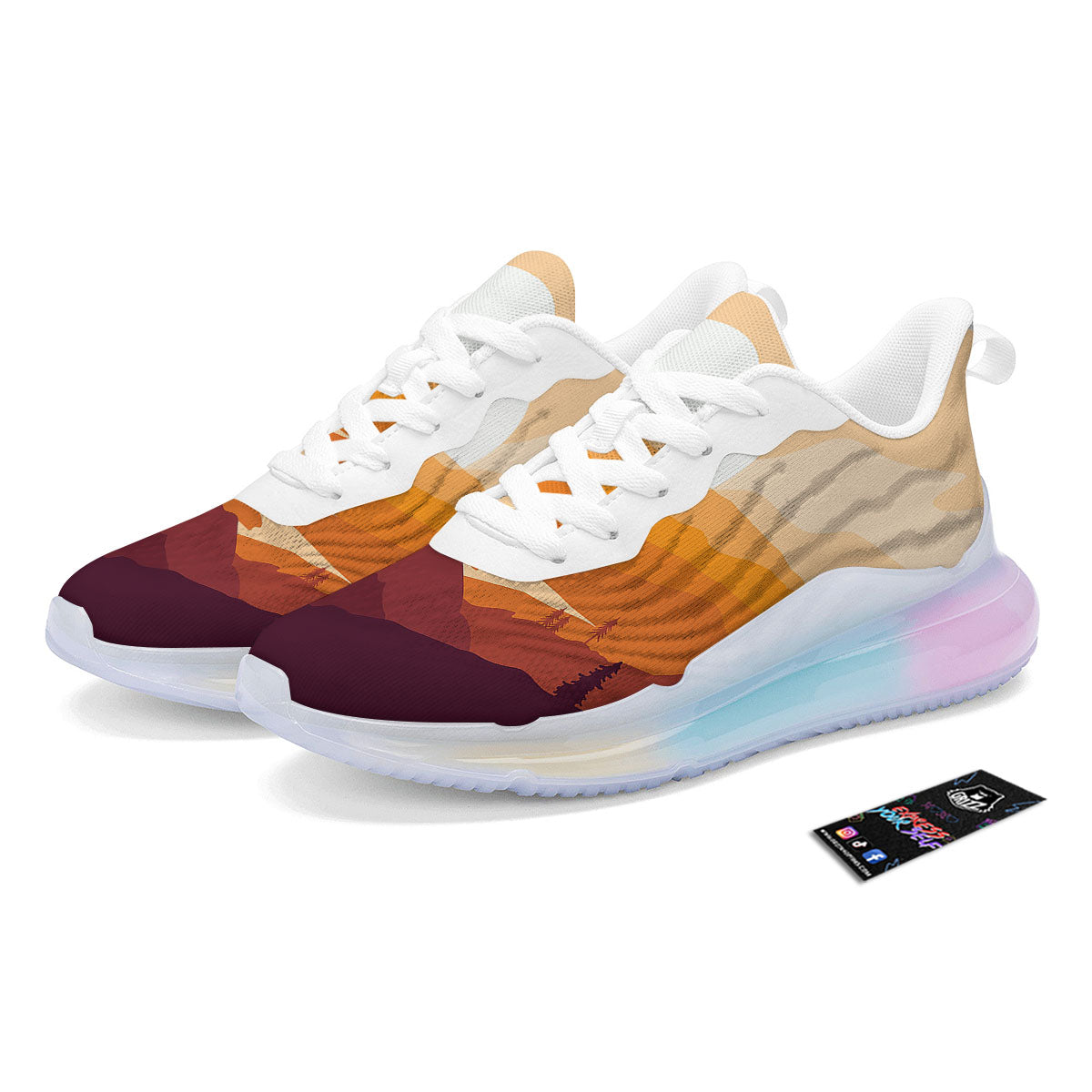 Autumn Mountains Sunset Print Running Sneakers-grizzshop