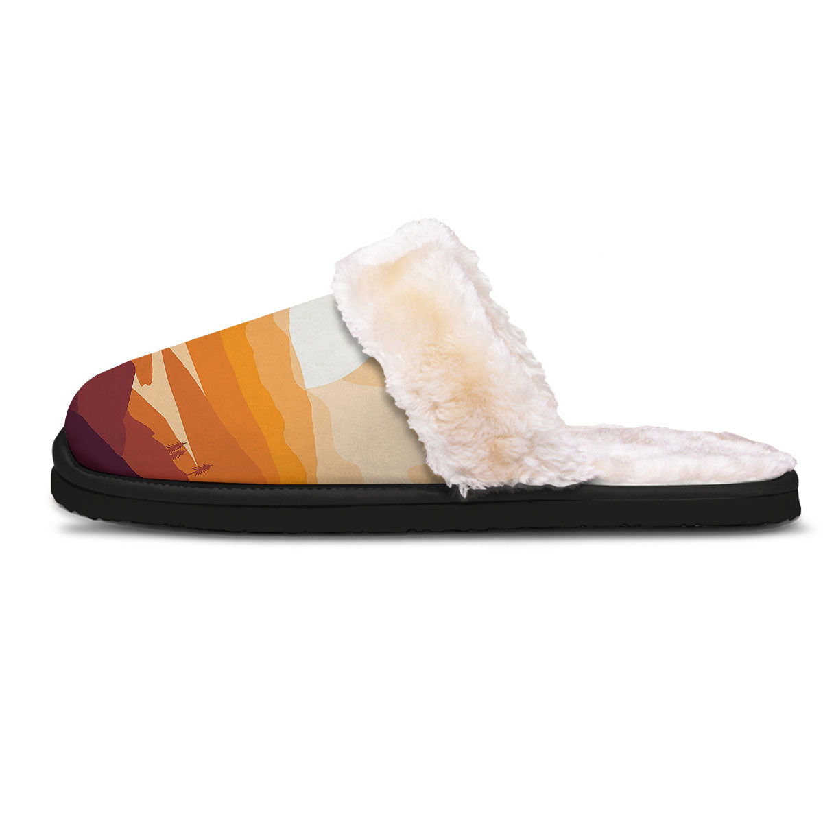 Autumn Mountains Sunset Print Slippers-grizzshop