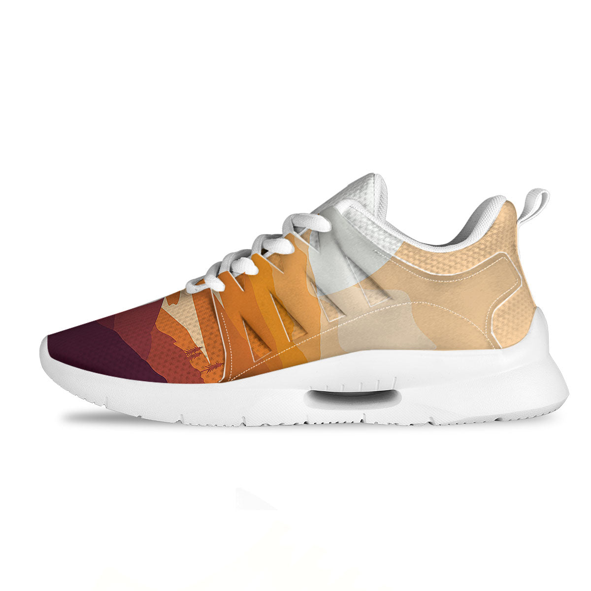 Autumn Mountains Sunset Print Tennis Shoes-grizzshop