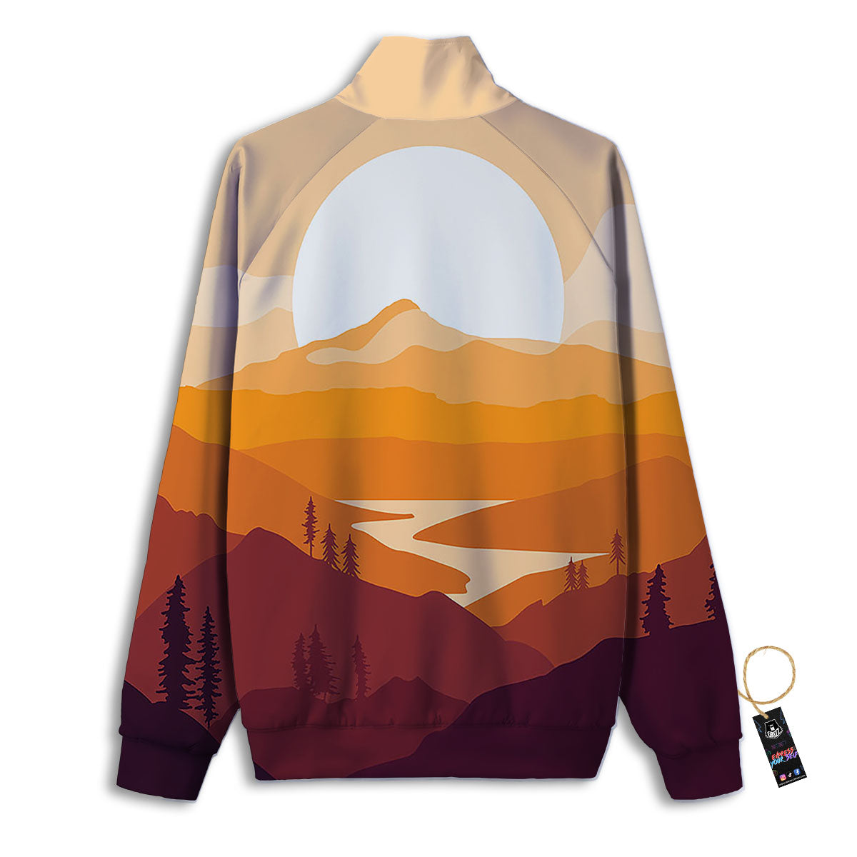 Autumn Mountains Sunset Print Track Jacket-grizzshop