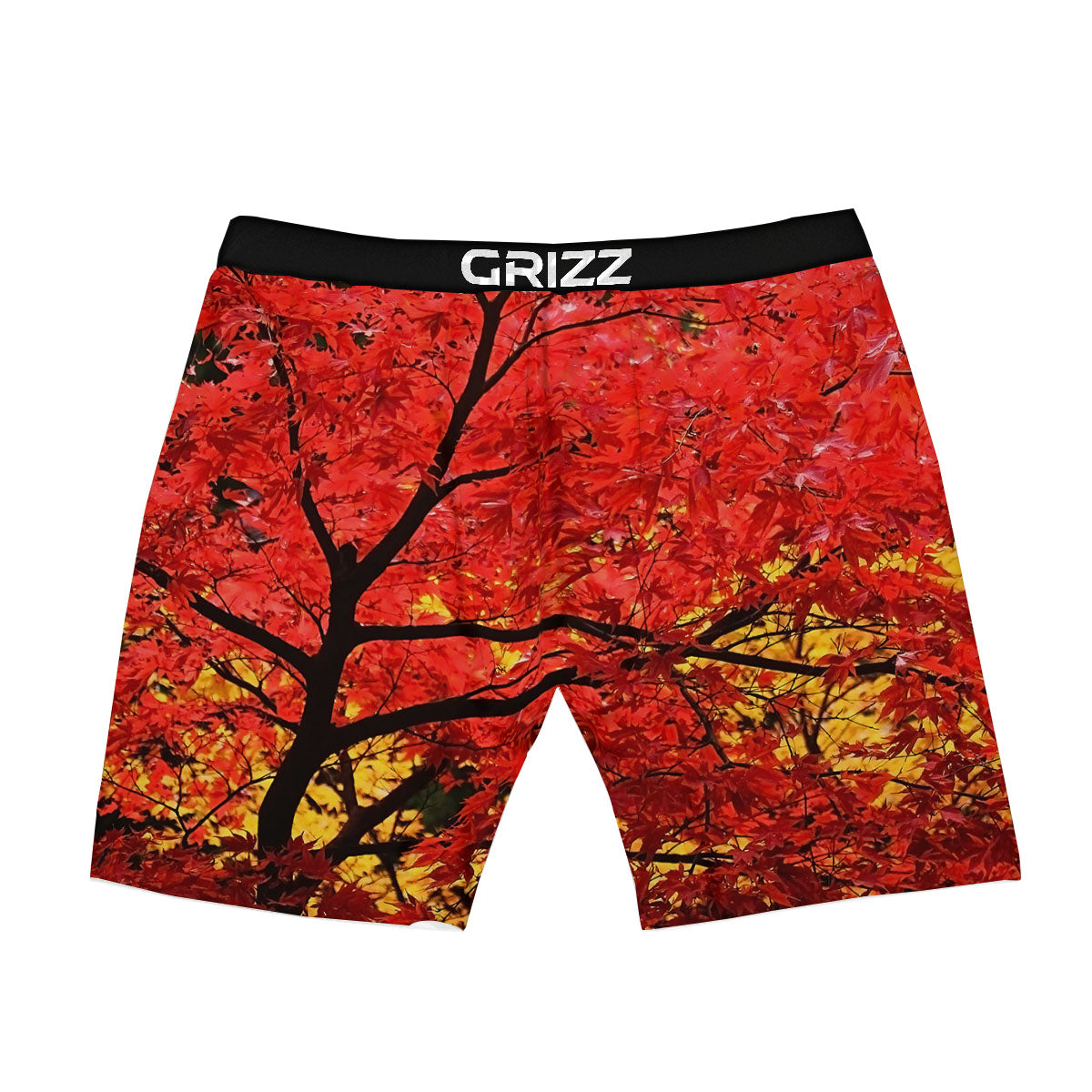 Autumn Trees Red Print Boxer Briefs-grizzshop