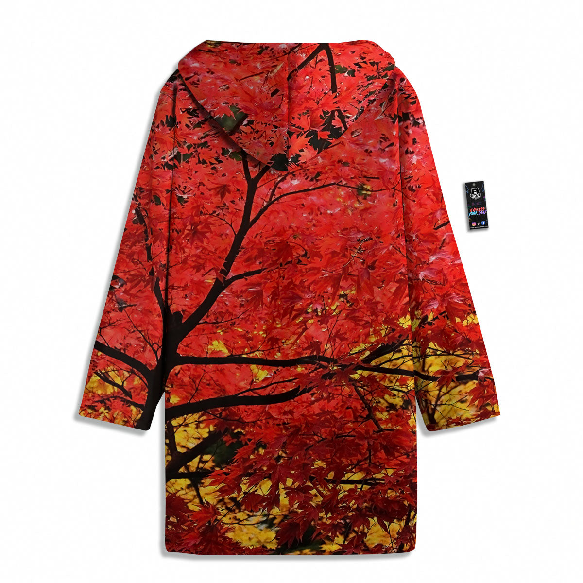 Autumn Trees Red Print Men's Windbreaker Jacket-grizzshop