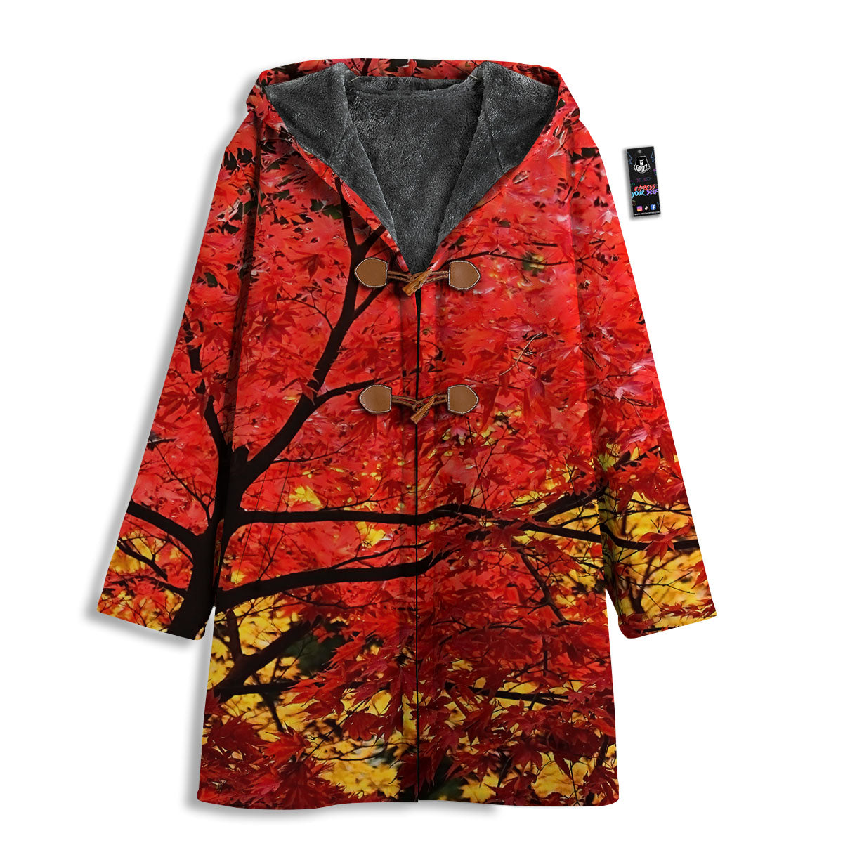 Autumn Trees Red Print Men's Windbreaker Jacket-grizzshop