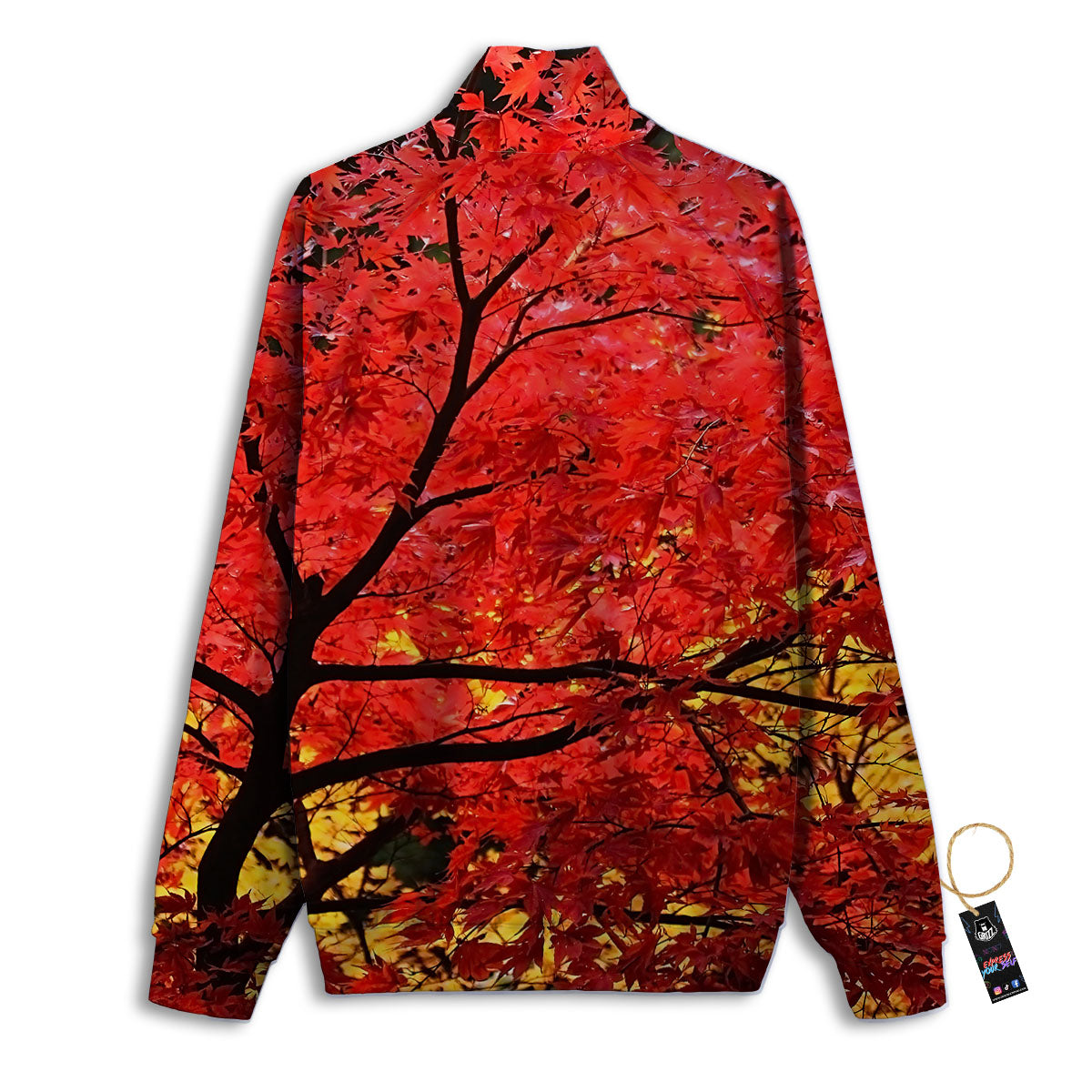 Autumn Trees Red Print Track Jacket-grizzshop