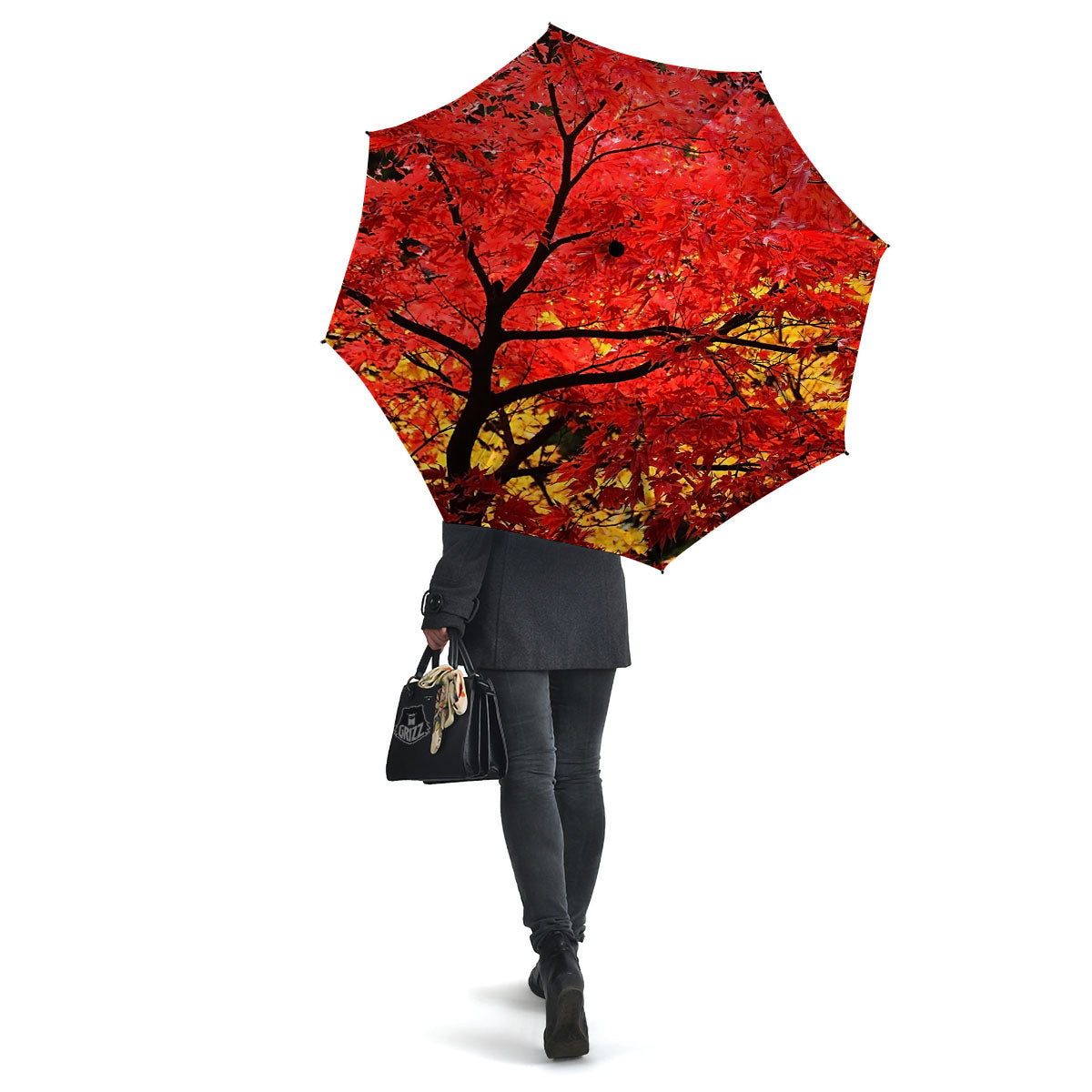 Autumn Trees Red Print Umbrella-grizzshop