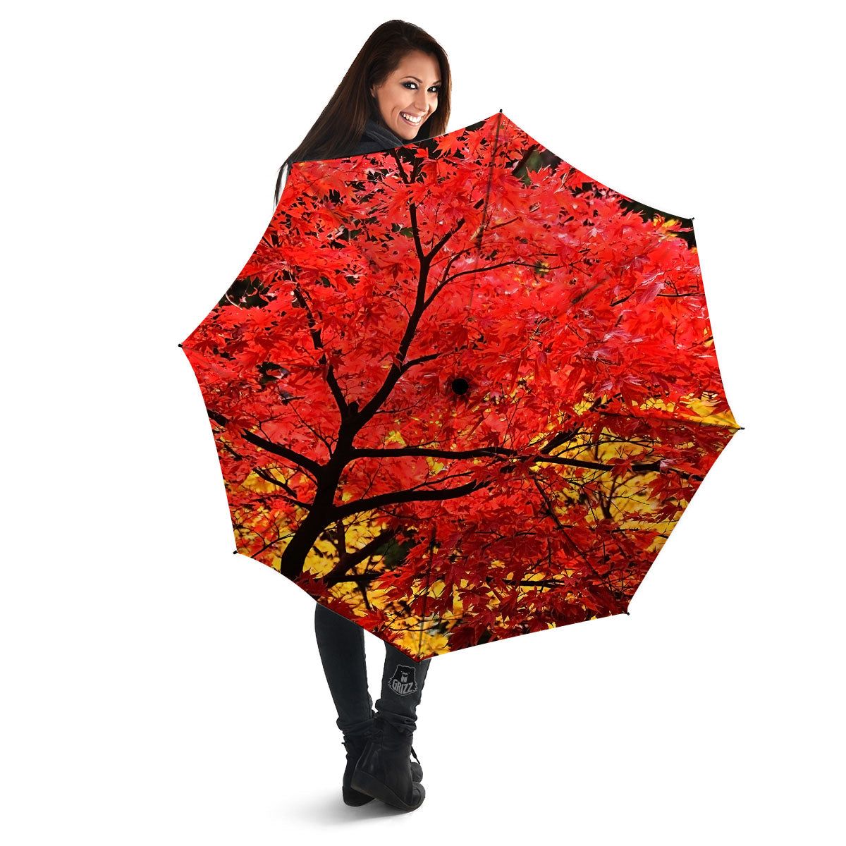 Autumn Trees Red Print Umbrella-grizzshop