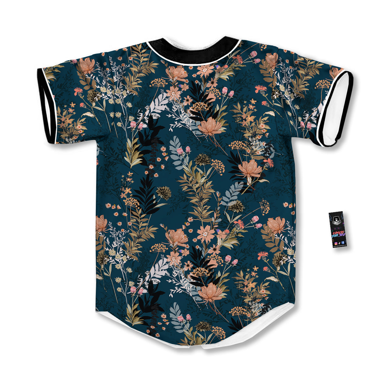 Autumn Vintage Print Pattern Baseball Jersey-grizzshop