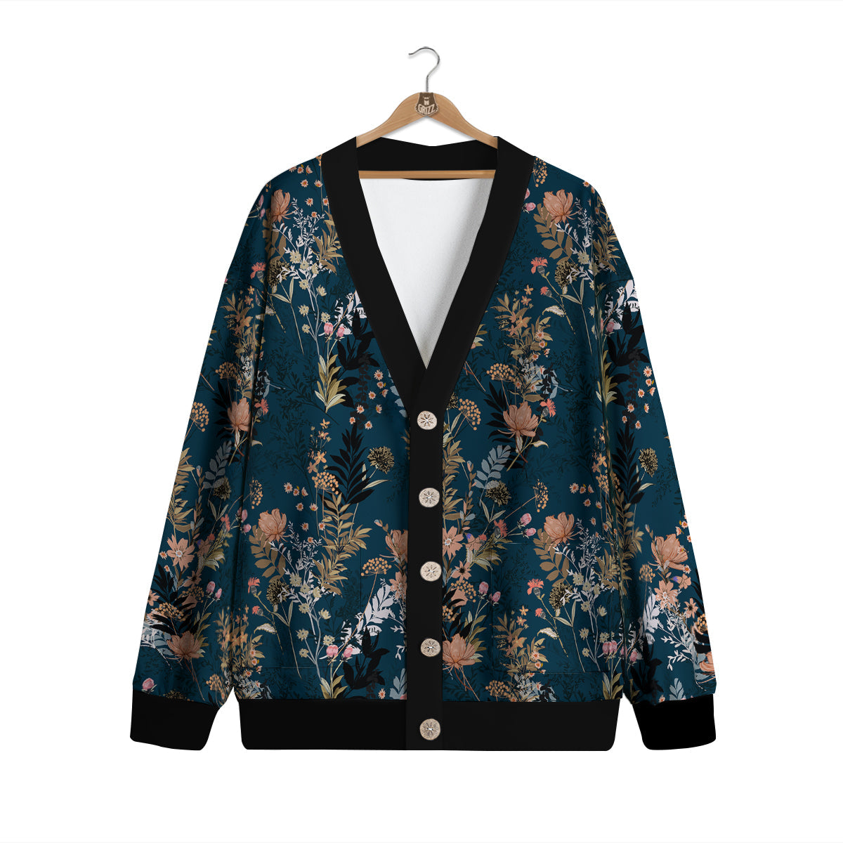 Autumn Vintage Print Pattern Cardigan-grizzshop
